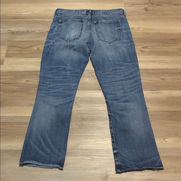Banana republic premium denim cropped flare jeans women’s 27 Medium wash Raw ham - Picture 8 of 10